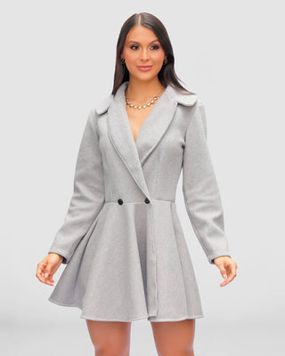 Vestido en pana tipo gabán con 2 botones