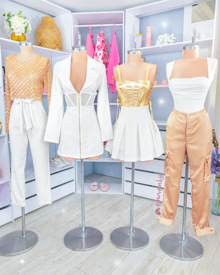 blusa corsé dorado con tiras