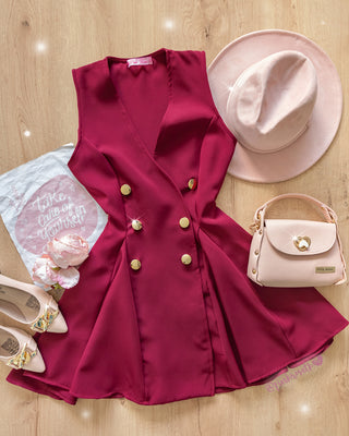 Vestido sin mangas con 6 botones