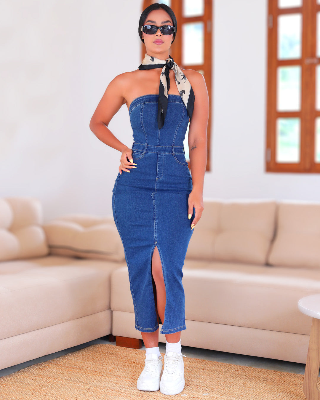 Strapless Vestido Jean Corto Vestido De Jean Strapless Con