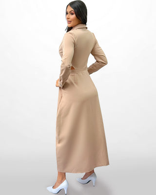 Vestido largo con 12 botones