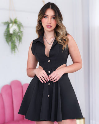 Vestido sin Mangas con Laterales Descubiertos