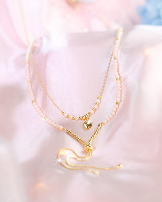COLLAR DOBLE PERLAS DIJE COLGANTE