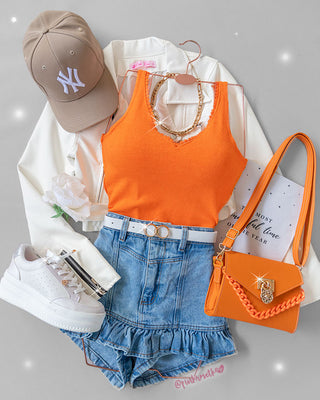 Falda short de tapa y boleros