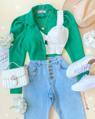 Blazer corto manga puff