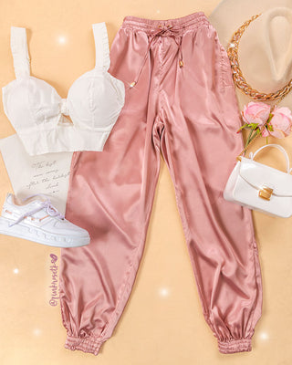 PANTALON JOGGER EN SATIN