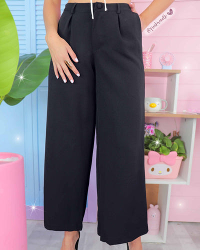 Pantalón culotte de prenses y bolsillos