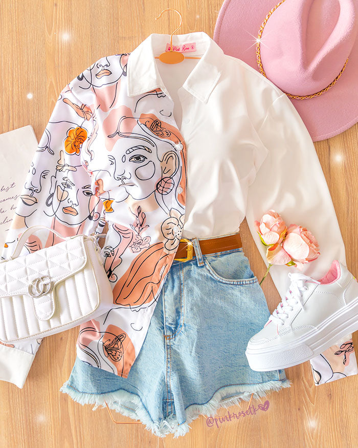 Camisera Blusa Estampada Para Dama Moda Camisas Estampadas Mujer