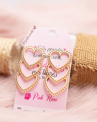 Aretes 3 corazones