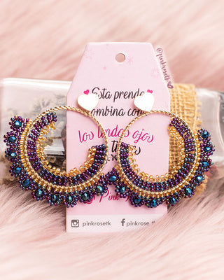 Aretes aro morado