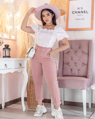 Blusa en popelina drapeada