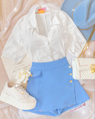 Camisa de botones forrados