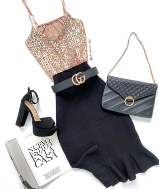 BLUSA TIRAS DE LENTEJUELAS