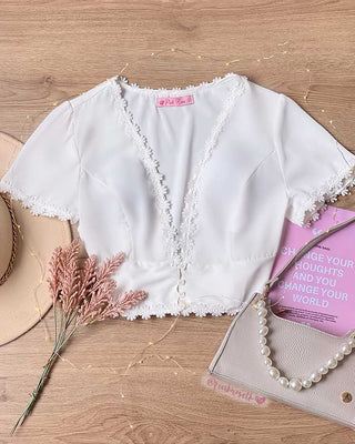 BLUSA BLANCA FLORES TEJIDAS