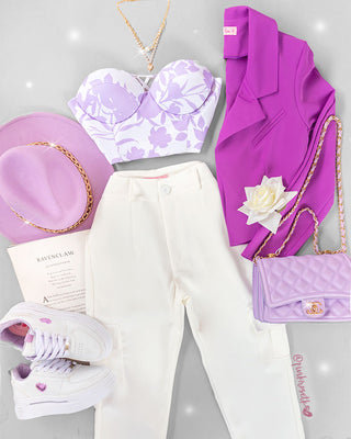Blazer morado tipo torerito con bolsillo grande