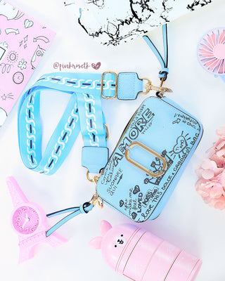 Bolso mini, azul, amore