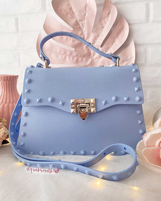 CARTERA AZUL HEBILLA PLATEADA