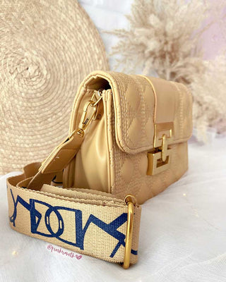 BOLSO CAMEL CHAPA DORADA