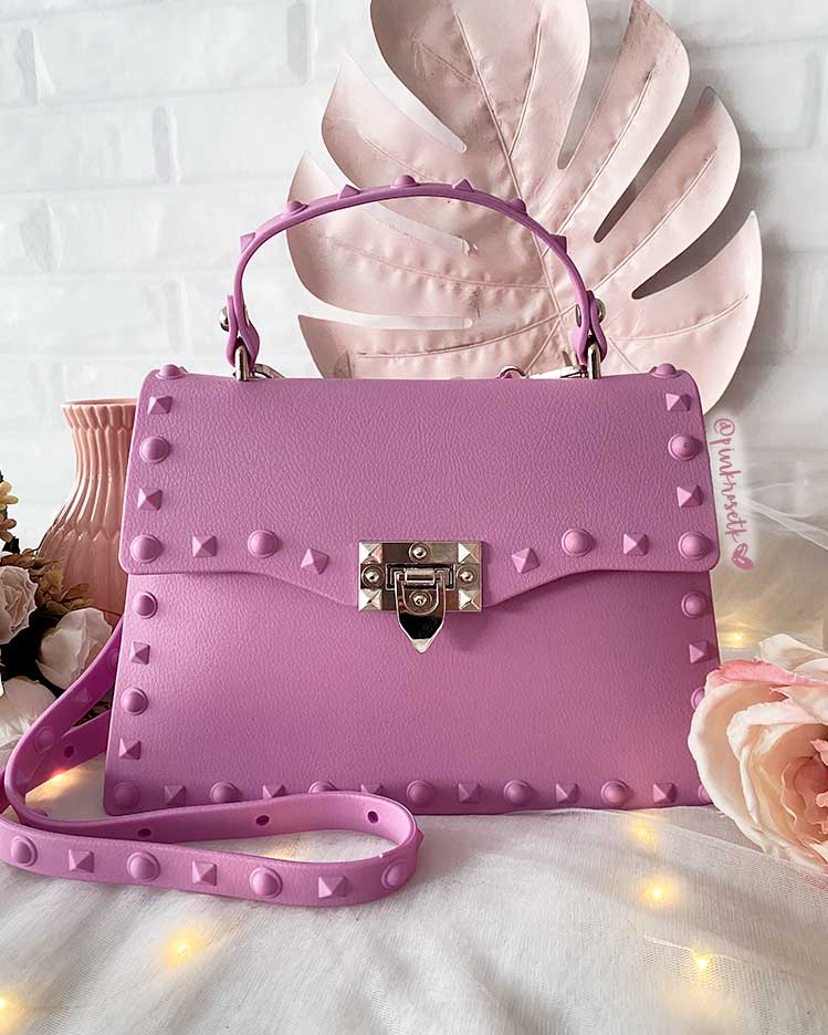 CARTERA LILA HEBILLA PLATEADA