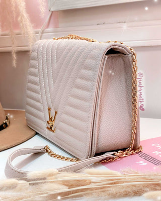 BOLSO NUDE CADENA DORADA