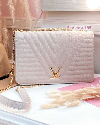 BOLSO NUDE CADENA DORADA