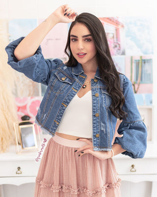 CHAQUETA JEAN MANGA GLOBO