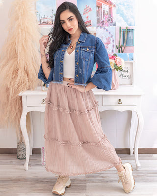 FALDA PLISADA DE RUCHESITOS