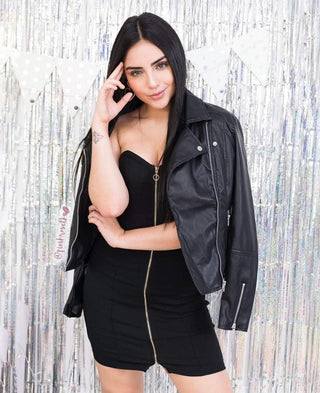 CHAQUETA CUERINA CREMALLERAS