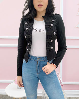 CHAQUETA NEGRA MILITAR