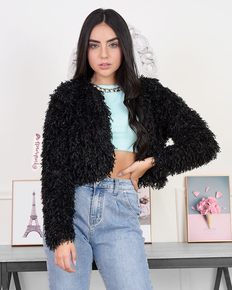 Chaqueta Chaleco Peludo Negro Chaleco Peludo Umbrale Umbrale Be