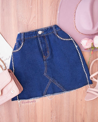 FALDA DE JEAN CON APLIQUES