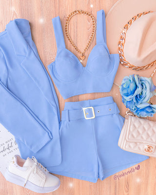 Set de blazer top y short