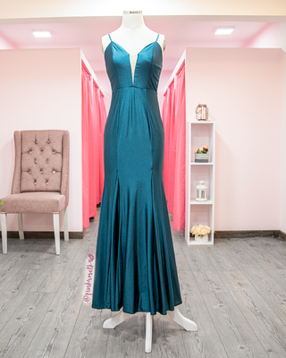 VESTIDO LARGO CON PLIEGUES