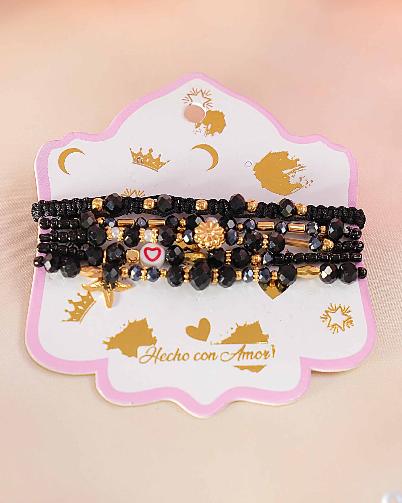 Pulsera set dije corazón rojo