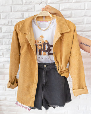 Chaqueta pana botones