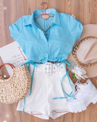 BLUSA CAMISERA DE AJUSTAR EN LA CINTURA