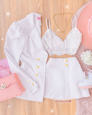 SET  BLAZER MANGA PUFF  Y FALDA