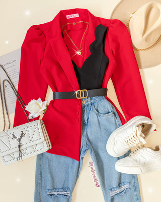 Blazer de 6 botones forrados