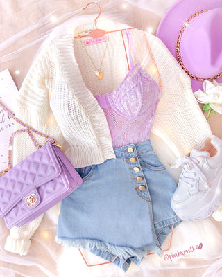 BOLSO LILA ROMBITOS