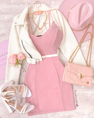 VESTIDO ROSA BRILLITOS