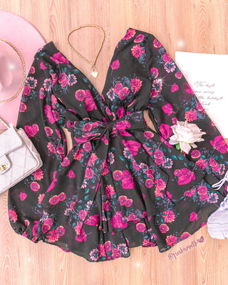 ROMPER MANGA LARGA FLORES VIOLETAS