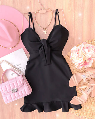 Vestido de moñito y bolero NEGRO
