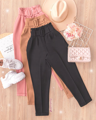 PANTALÓN BOLSA DE PAPEL Y HEBILLA