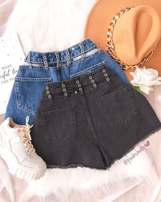 SHORT DE JEAN OJALES ROTOS EN CINTURA