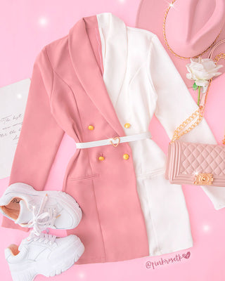 BLAZER BICOLOR ROSA BLANCO