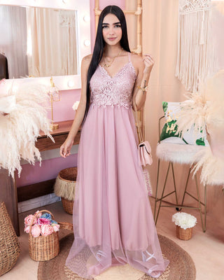 VESTIDO ROSA ELEGANCIA