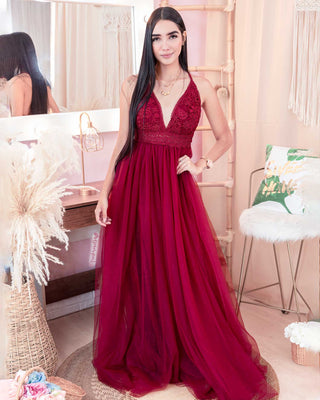 Vestido encaje y Tul