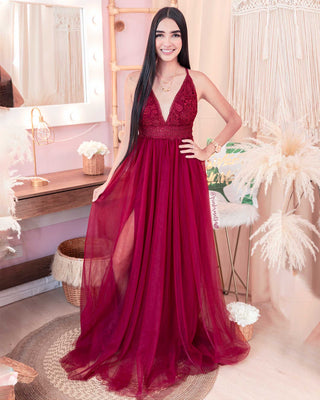 Vestido encaje y Tul