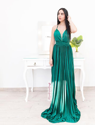 VESTIDO LARGO PLISADO