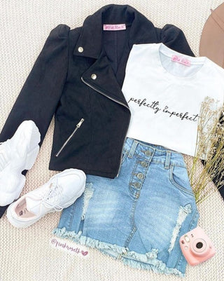 CHAQUETA PIEL DE DURAZNO MANGA PUFF